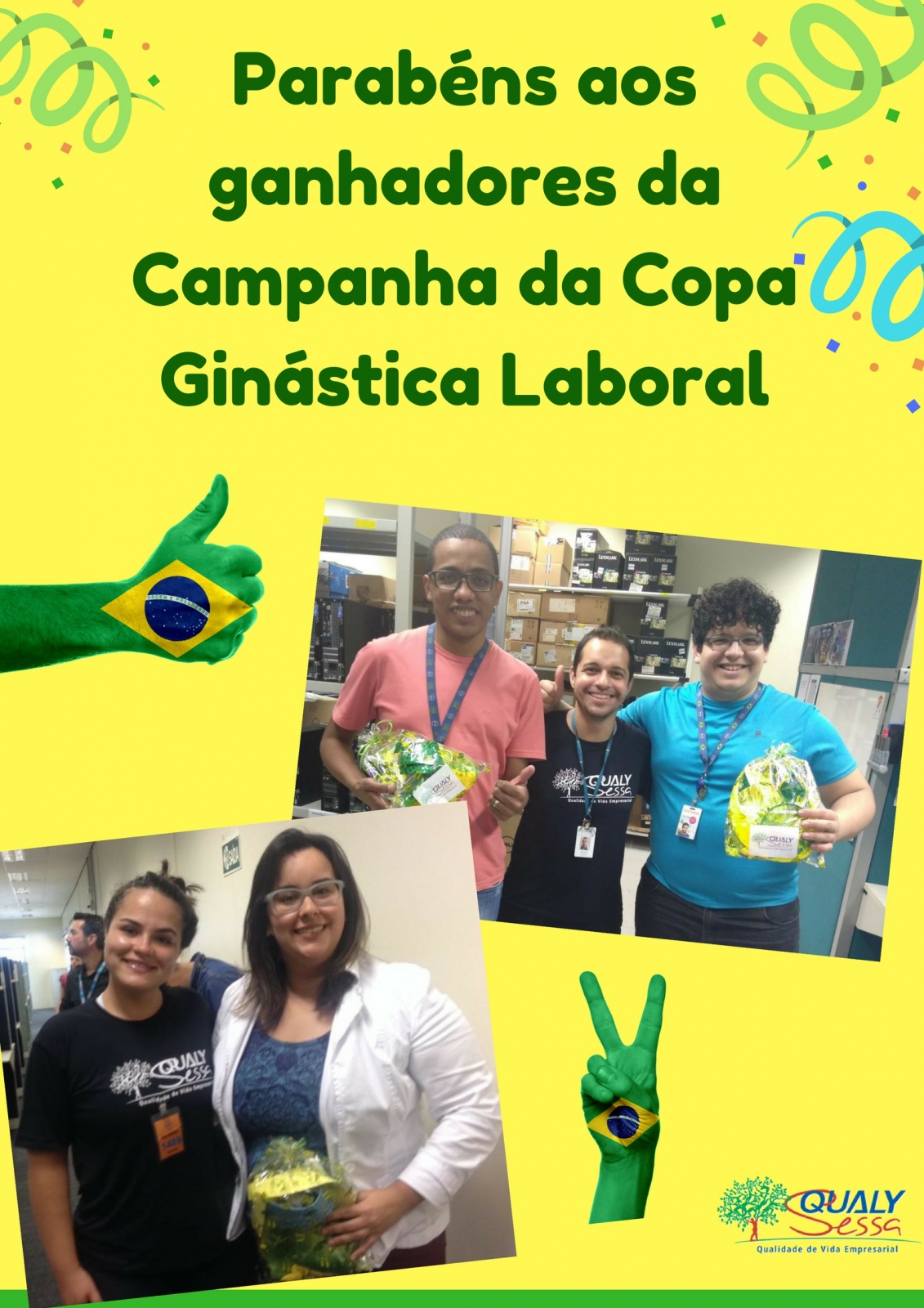 Qualy Sessa sorteia kits torcedores para alunos de Ginástica Laboral #3
